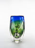 Bohemia Glass Vase - Blue and Green - Side