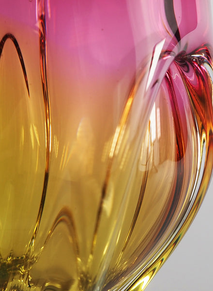 Bohemia Tulip Glass Vase - Pink and Orange - detail 1