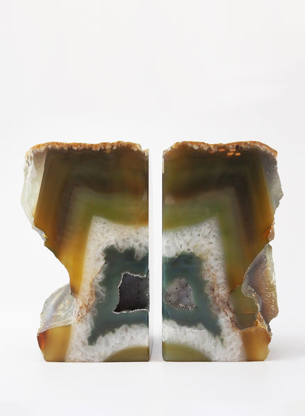 Pair of Brazilian Agate Bookends 3 - front