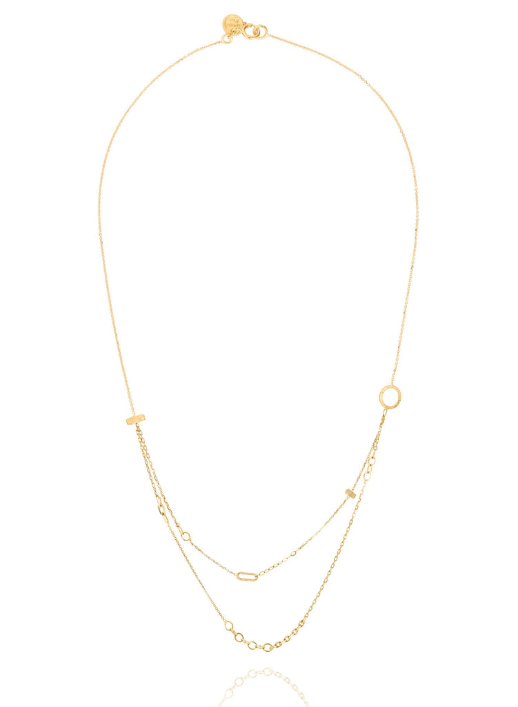Chains Galore 2 Chain Gold Necklace - flat