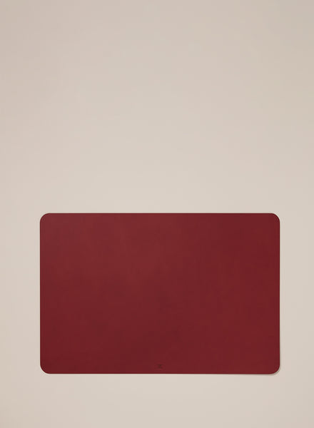 PARADISE ROW Oxblood Red Leather Desk Mat - front