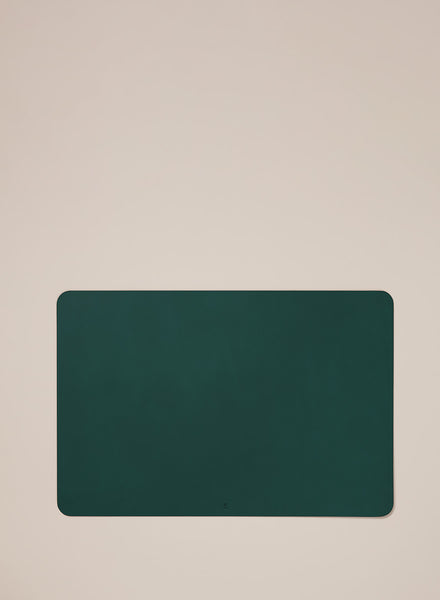 PARADISE ROW Forest Green Leather Desk Mat - front