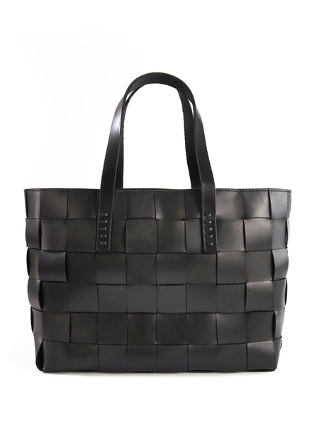 DRAGON DIFFUSION - Black Leather Japan Tote - Front