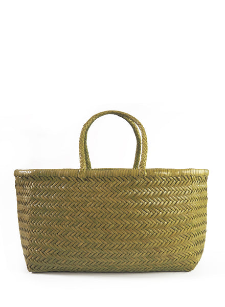 DRAGON DIFFUSION - Large Bamboo Green Triple Jump Basket Bag - Front