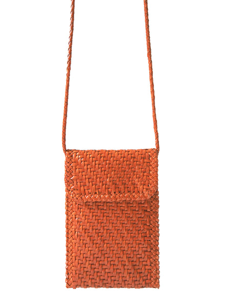 DRAGON DIFFUSION - Orange Leather Crossbody Bag - Front 1
