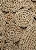 SET OF 2 FLEUR PLACEMATS - Pair of large, hand-woven raffia placemats in natural - detail