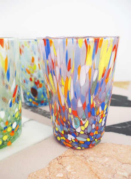 Set of Six Goti de Fornasa Murano Tumblers - Multicolour Splatter - 3