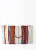 THE BEACH BAG - Terracotta Striped Oversized Cotton and Jute Tote - back