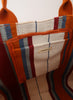 THE CABANA BAG - Terracotta Striped Cotton and Jute Tote - detail 3