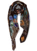 THE COLETTE SQUARE - Multicolour dark printed silk twill scarf - tied