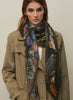 THE COLETTE SQUARE - Multicolour dark printed modal and cashmere scarf - model