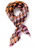 THE PUPPY TOOTH SQUARE - Multicolour pink cotton and Lurex checked neckerchief - tied