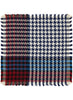 THE PUPPY TOOTH SQUARE - Tricolore cotton and Lurex checked neckerchief - flat