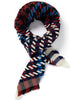 THE PUPPY TOOTH SQUARE - Tricolore cotton and Lurex checked neckerchief - tied