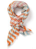 THE PUPPY TOOTH SQUARE - Multicolour orange cotton and Lurex checked neckerchief - tied