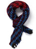 THE PUPPY TOOTH SQUARE - Navy and red cotton and Lurex checked neckerchief - tied