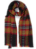 THE PLAID WRAP - Multicolour red and orange wool and cashmere scarf - tied