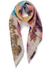 THE SKETCH SQUARE - Pastel multicoloured washed printed silk scarf - tied
