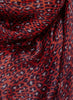 THE LEOPARD SQUARE - Red and navy printed silk voile scarf - detail