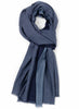THE DOUBLE - Blue dual weave pure cashmere woven scarf - tied