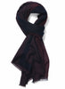 THE DOUBLE - Navy and burgundy dual weave pure cashmere woven scarf - tied