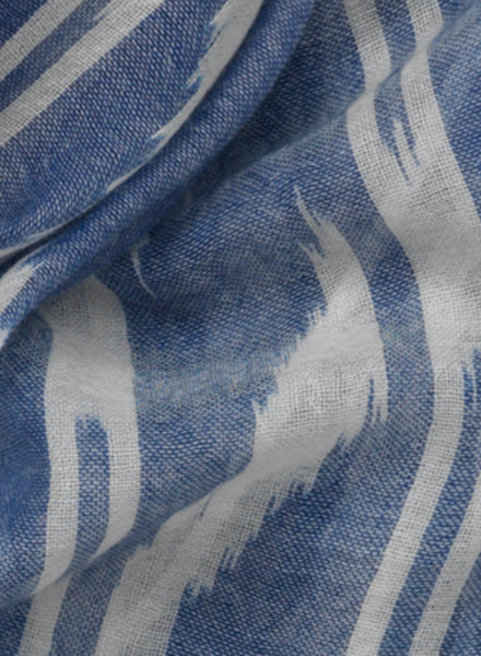 THE ZIG ZAG SCARF - Pale blue two tone pure cashmere woven scarf - detail