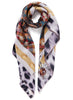 THE HIGHLANDER SQUARE - Multicolour printed silk twill scarf - tied