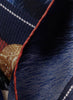 THE HIGHLANDER SQUARE - Dark blue multicolour printed silk twill scarf - detail