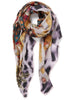 THE HIGHLANDER SQUARE - Multicolour printed modal cashmere scarf - tied