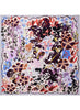 THE HEDGEROW SQUARE - Grey multicolour printed silk twill scarf - flat