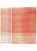 THE HOUNDSTOOTH SQUARE - Red multicolour cotton scarf with Lurex - flat