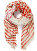 THE HOUNDSTOOTH SQUARE - Red multicolour cotton scarf with Lurex - tied