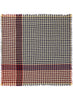 THE HOUNDSTOOTH SQUARE - Navy and burgundy cotton scarf with Lurex - flat