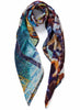 THE FREDDIE SQUARE - Multicoloured printed silk twill scarf - tied