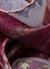 THE FREDDIE SQUARE - Burgundy multicoloured printed silk twill scarf - detail