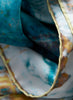 THE FREDDIE SQUARE - Turquoise multicoloured printed silk twill scarf - detail