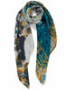 THE FREDDIE SQUARE - Turquoise multicoloured printed silk twill scarf - tied