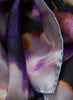 THE FREDDIE SQUARE - Purple multicoloured printed silk twill scarf - detail