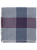 THE PICNIC SQUARE - Blue and burgundy checked modal and cotton scarf - folded