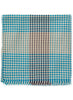 THE PICNIC SQUARE - Turquoise checked modal and cotton scarf - folded