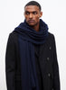 JANE CARR, THE LUXE - Navy oversized cashmere knit wrap - model 3