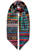 JANE CARR - THE CROCHET SQUARE - Bright multicolour printed silk twill scarf - tied