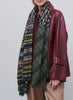 JANE CARR - THE PIPER WRAP - Green and brown printed modal and cashmere scarf - model 3