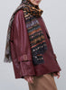 JANE CARR - THE PIPER WRAP - Brown multicolour printed modal and cashmere scarf - model 3