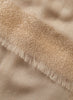 JANE CARR - THE ARGENT WRAP - Warm beige pure cashmere scarf with gold metallic border - detail
