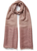 JANE CARR - THE TANGO SCARF - Pink pure cashmere scarf with pink metallic stripes - tied