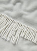 JANE CARR, THE CHALET SQUARE - Pale grey fringed pure cashmere scarf - detail