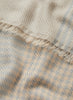 JANE CARR, THE JENGA SQUARE - Pale grey and beige checked lambswool scarf - detail