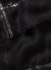 JANE CARR, THE LATTICE SQUARE - Black cashmere scarf with tonal silver metallic check - detail