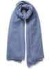JANE CARR - THE LUXE - Dusky blue oversized pure cashmere knit wrap - tied